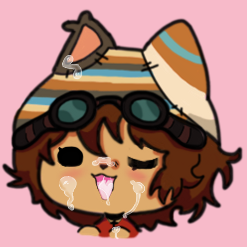 1:1 2024 ahe_gao anthro blush bodily_fluids brown_body brown_hair chibi clothed clothing cum cum_drip cum_in_mouth cum_inside cum_on_cheek cum_on_face cum_on_tongue digital_drawing_(artwork) digital_media_(artwork) dripping eyewear eyewear_on_head felid feline felis female genital_fluids genitals goggles goggles_on_head hair human interspecies looking_pleasured low_res mammal one_eye_closed penis pink_background remy_(wilnor) simple_background smile solo solo_focus tongue tongue_out wilnor