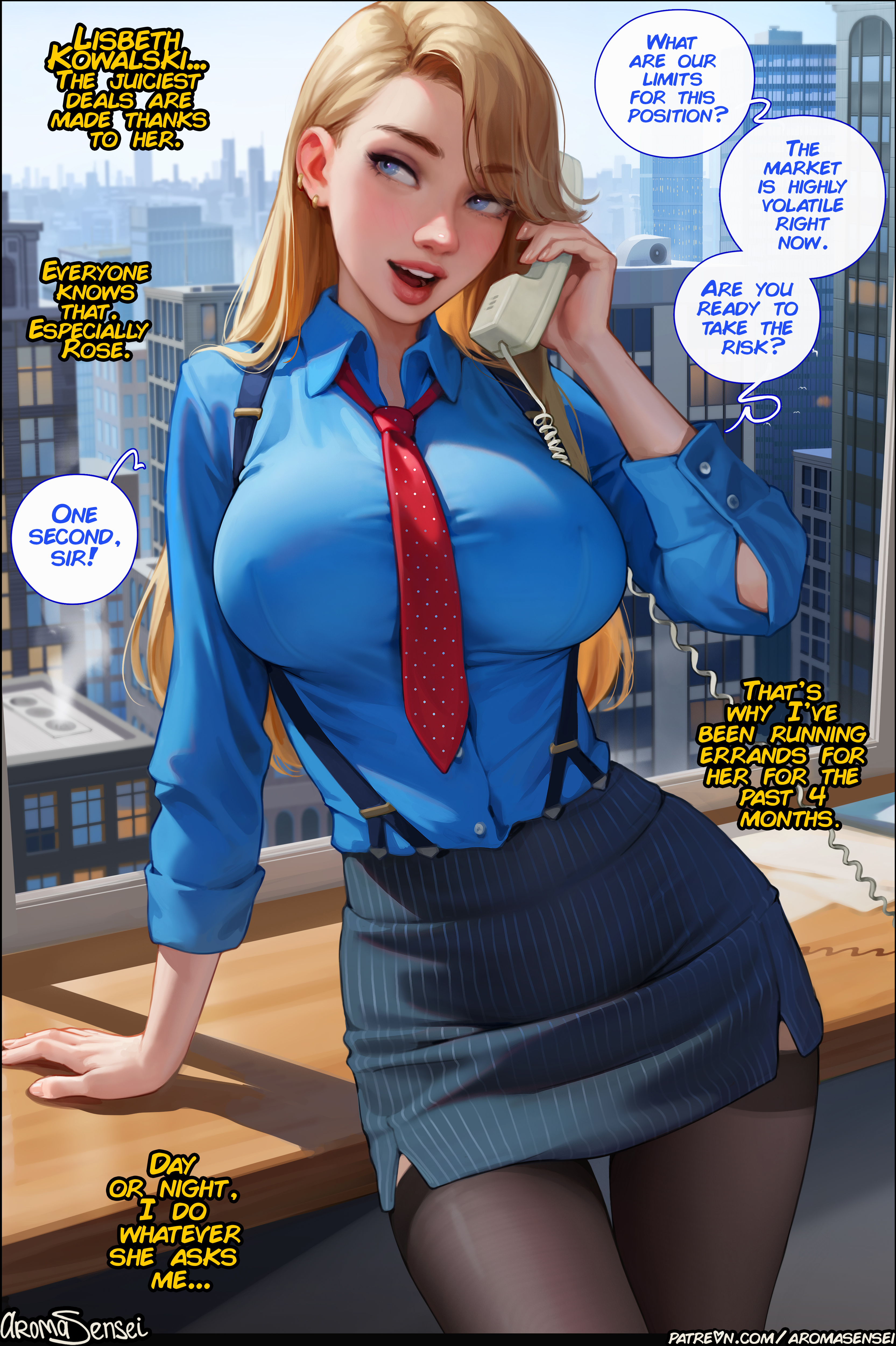 1girls, aroma sensei, female, female focus, female only, light skin, light-skinned female, lisbeth kowalski, solo, stonx sisters, tagme