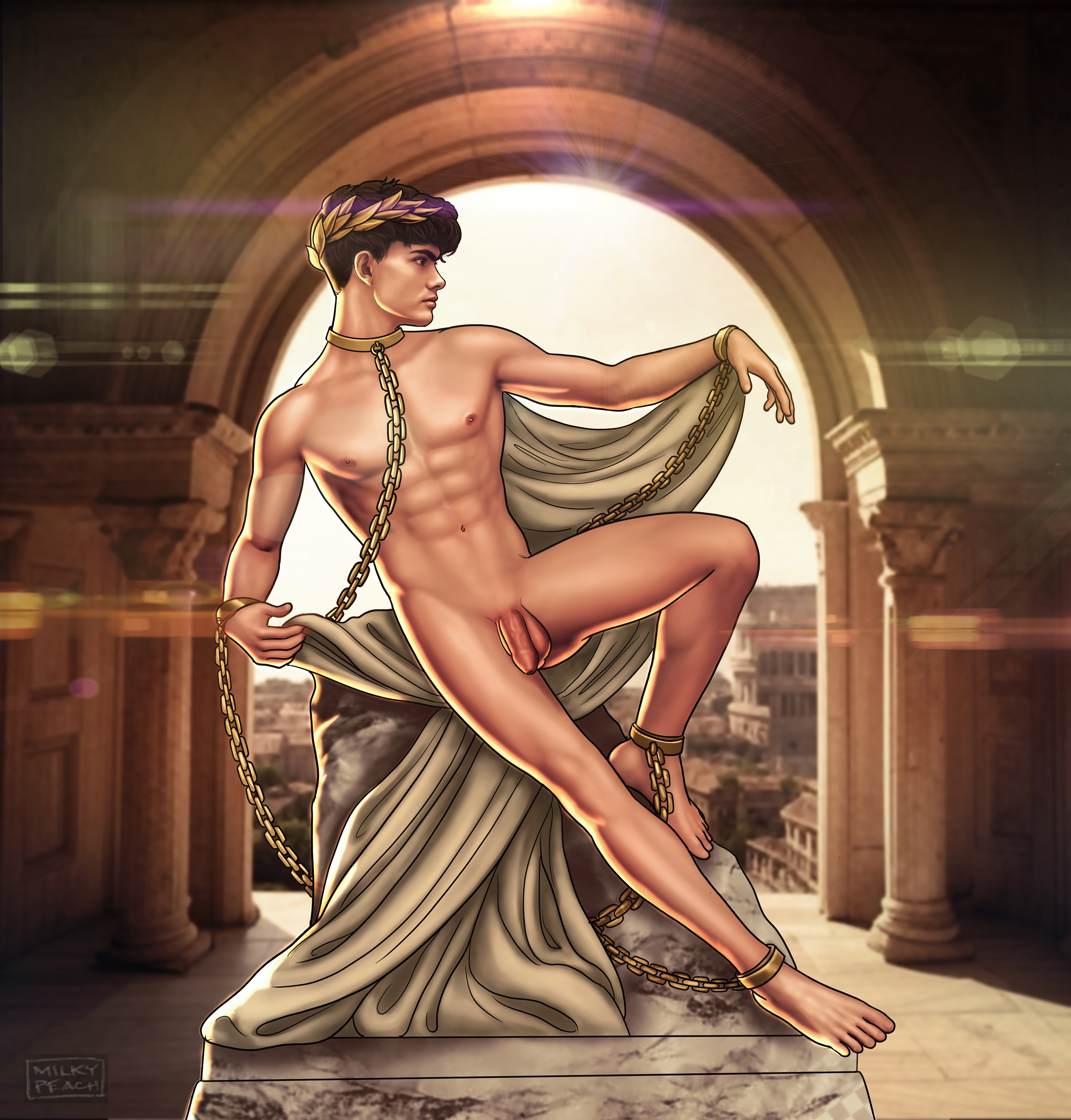 ancient greece, ancient rome, ankle cuffs, chained, choker, collar, cute, flaccid, flaccid penis, foreskin, gay, joe locke, laurel crown, laurel wreath, male, male only, marvel, marvel comics, milkypeach232, muscular, muscular male, penis, pose, sexy, sexy pose, slave, slave boy, statue, toned, twink, uncircumcised, uncut, unretracted foreskin, wiccan, wrist cuffs