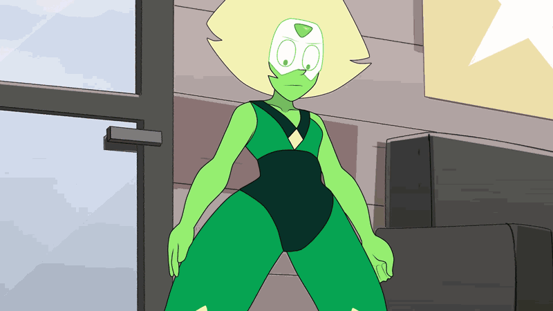 1girls, animated, bare shoulders, breasts, female, female only, freako, gem (species), green skin, legs, looking down, looking up, navel, nipples, nose, nude, open mouth, peridot (steven universe), pussy, small breasts, solo, steven universe, stomach, undressing, yellow hair