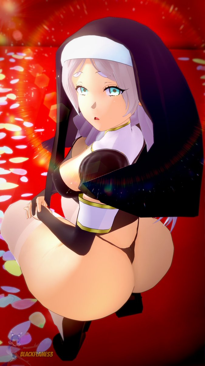 1girls 2020s 2024 3d ass blackflames3 breasts female frieren habit nun's_habit sousou_no_frieren thong