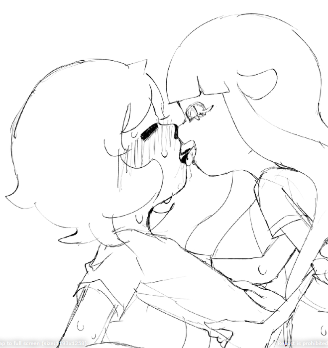 french_kiss harmony_(splatoon) kissing raian_(splatoon) splatoon yuri