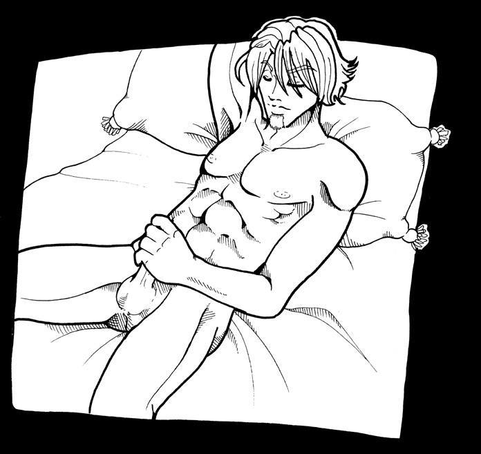 1boy male_only masturbation on_bed raphael_sorel soul_calibur tagme yaoi