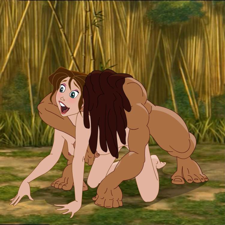 1boy 1girls barefoot biceps disney female happy_sex human jane_porter male moaning muscles nipples nude open_mouth rooler34 straight tarzan_(1999_film) tarzan_(character)