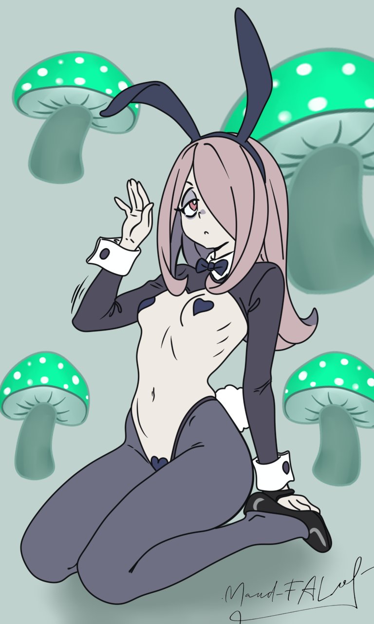 artist request, little witch academia, nipple pasties, pussy pasty, reverse bunnysuit, sucy manbavaran, tagme, witch