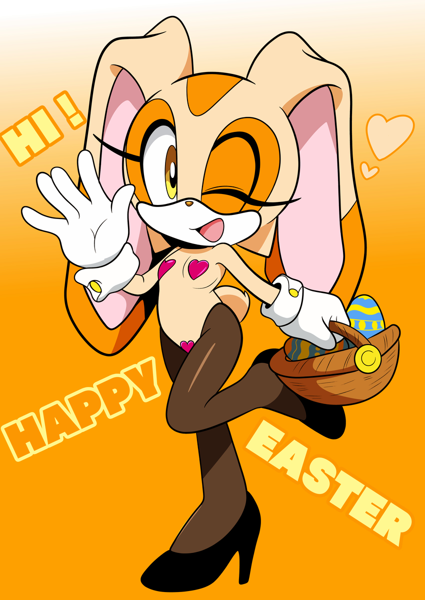 1girls, animal ears, anthro, anthro female, anthro only, anthro solo, breasts, brown eyes, brown nose, bunny, bunny girl, cotton tail, cream the rabbit, cub, easter, eyebrows, eyelashes, female, female cub, female only, flat chest, fur, furry, furry female, furry funnychan, furry only, gloves, holidays, lagomorph, leggings, legs, legs up, long ears, maebari, mammal, mobian (species), rabbit, rabbit girl, rabbit tail, sega, small breasts, solo, solo anthro, solo female, sonic (series), sonic team, sonic the hedgehog (series), stockings, tail, tan fur, url, video games, young, young anthro, young female, younger female