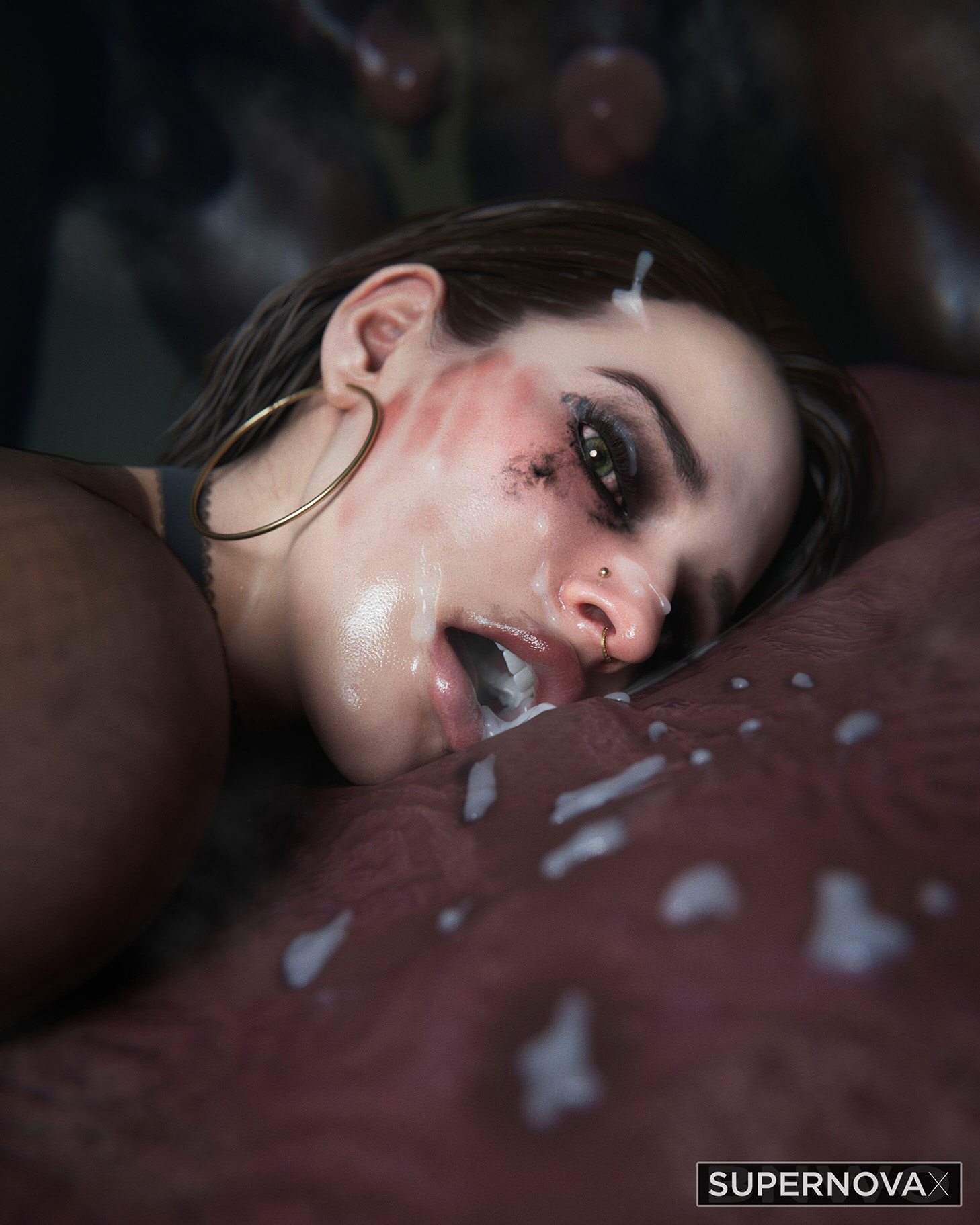 1girls, 2025, 2boys, 3d, after sex, biohazard, covered in cum, cum covered, cum dripping from mouth, cum in mouth, dark skin, dark-skinned male, female, foreskin, head shot, interracial, jill valentine, jill valentine (sasha zotova), light skin, light-skinned female, looking at viewer, male, pale skin, pale-skinned female, penis, portrait, post-orgasm, resident evil, resident evil 3, resident evil 3 remake, retracted foreskin, ruined makeup, slap mark, slap mark on face, smudged makeup, supernovax, tagme, uncircumcised