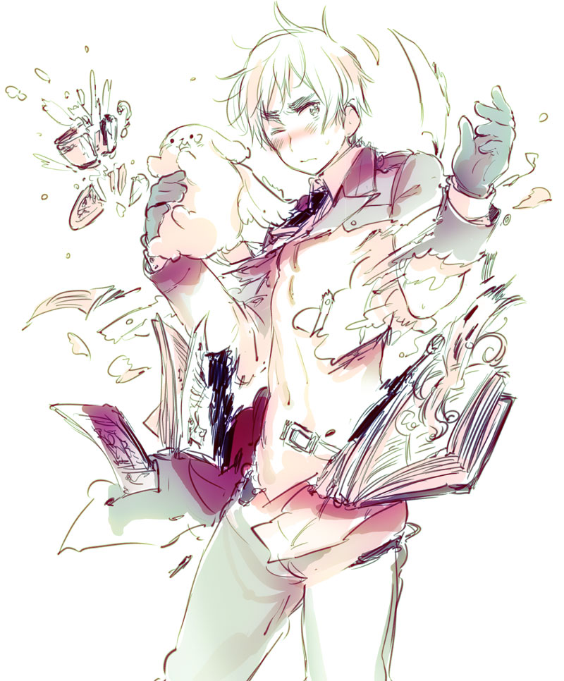 axis powers hetalia, clothing ripping, england (hetalia), himaruya hidekaz, manga, official art, ripped clothes, ripped clothing, tagme