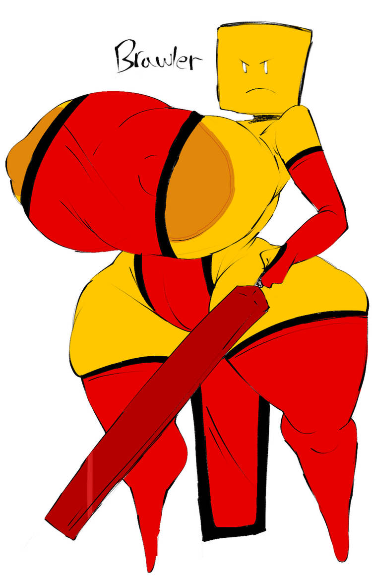 1girls, areolae, bald, big breasts, brawler (rogue blade), breasts, character name, clothing, female, nipple bulge, nipples, red clothing, roblox, roblox game, robloxian, rogue blade, source request, tagme, thestarrijennis, thick thighs, thighs, weapon, white eyes, yellow skin