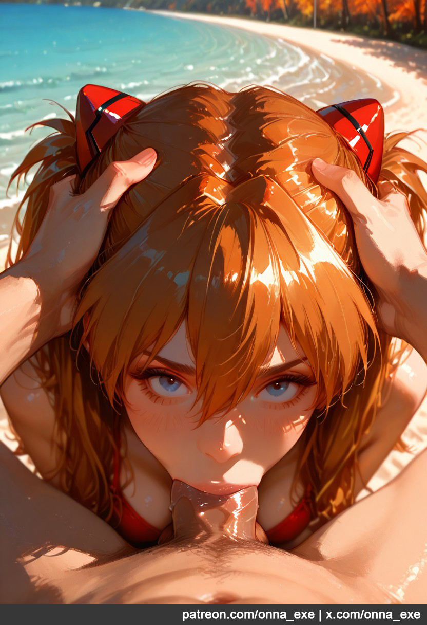 2d, ai generated, asuka langley sohryu, big dick, big penis, blowjob, blowjob face, blue eyes, female, long hair, male, neon genesis evangelion, onna exe, penis, pov, red hair, redhead female, sucking, sucking penis, tagme, twintails