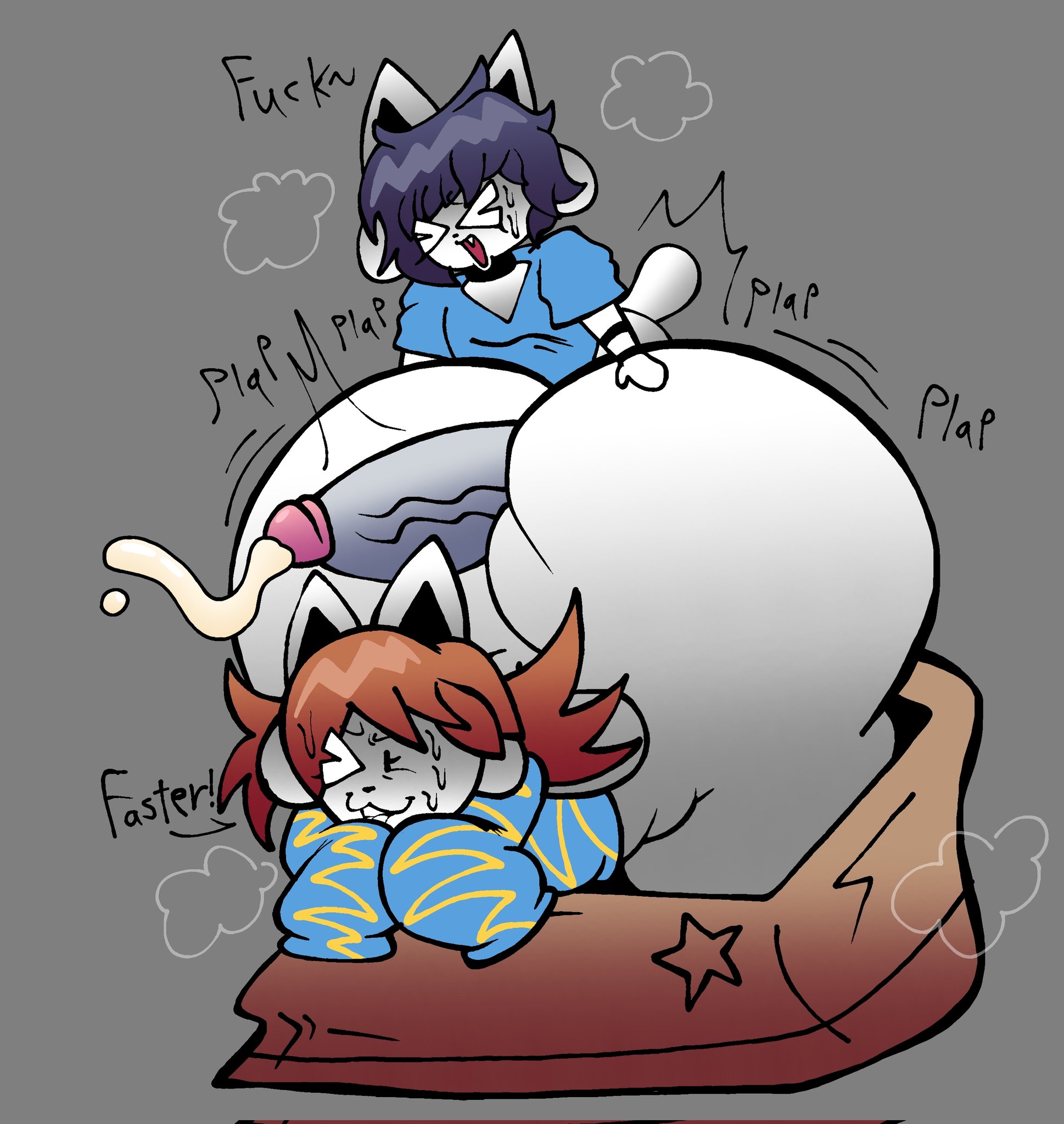 ass, big ass, big breasts, big penis, breasts, bubble ass, bubble butt, female, huge ass, huge breasts, huge cock, hyper penis, lucas lora7, lucaslora, male, penis, sex, temmie, temmie (undertale), thick thighs, wide hips