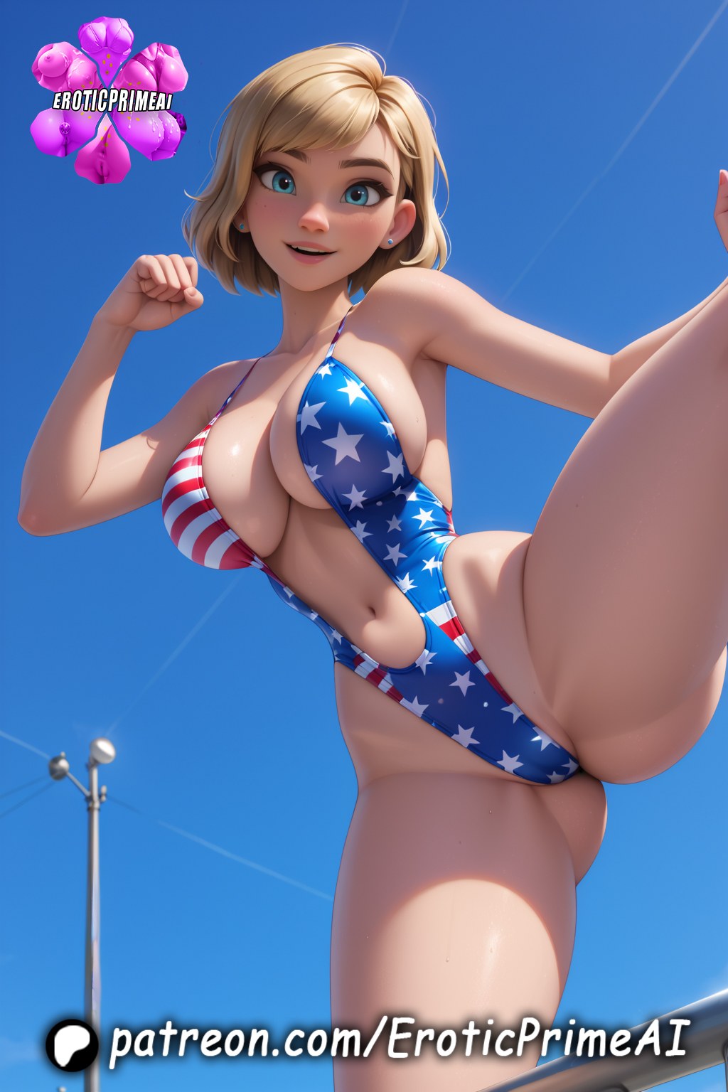 1girls ai_generated american_flag american_flag_bikini ass ass_bigger_than_head ass_focus ass_up beach big_ass big_breasts blonde_female blonde_hair blue_eyes curvy_body curvy_female eroticprimeai evening female gwen_stacy gwen_stacy_(spider-verse) head_down head_down_ass_up hips_wider_than_shoulders marvel marvel_comics patreon_username round_ass round_breasts round_butt sea short_hair sling_bikini slingshot_swimsuit spider-man:_across_the_spider-verse spider-man:_into_the_spider-verse spider-man_(series) swimsuit swimwear teenage_girl teenager thick_ass thick_thighs white_body wide_hips