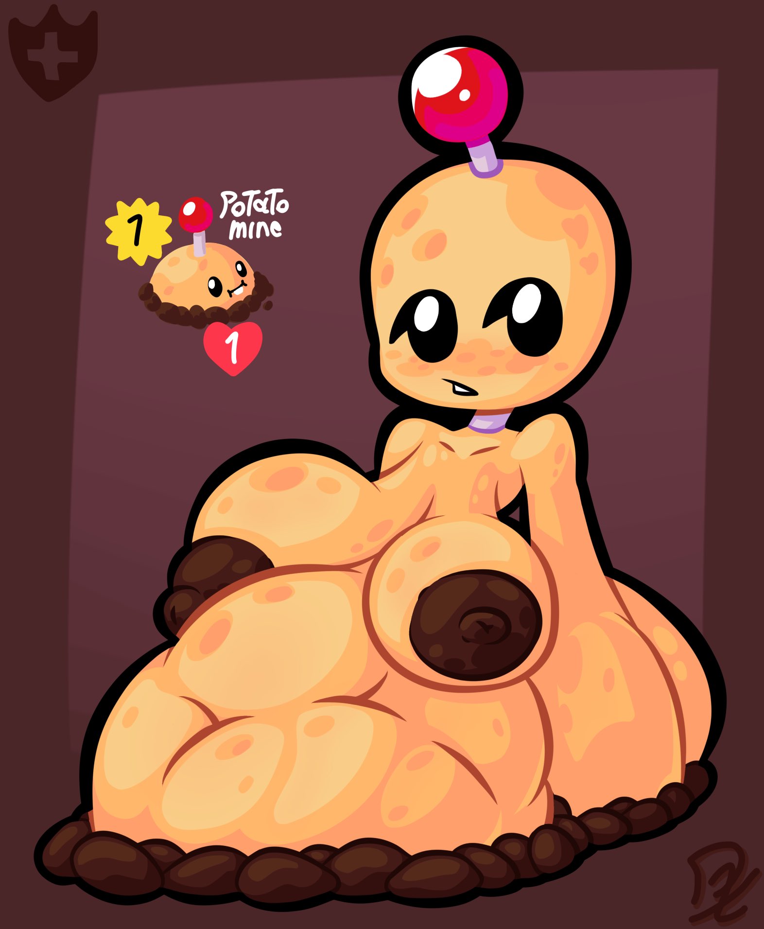1girls, anthro, anthrofied, ass, belly, belly bulge, breasts, digestion, dpressionxpressions, fat, female, female pred, flora fauna, plant, plant girl, plant humanoid, plantie, plants vs zombies, plants vs. zombies, popcap games, potato mine (pvz), pred, pussy, vore, vore belly