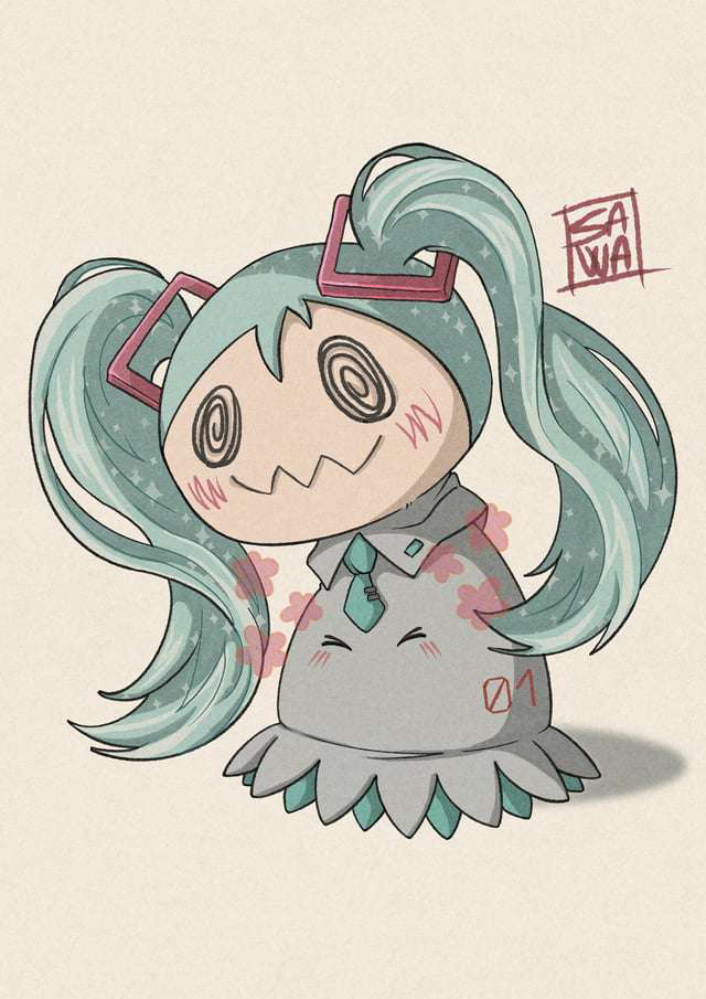 hatsune_miku hatsune_mimikyu mimikyu pokemon pokemon_(species) sfw tagme vocaloid