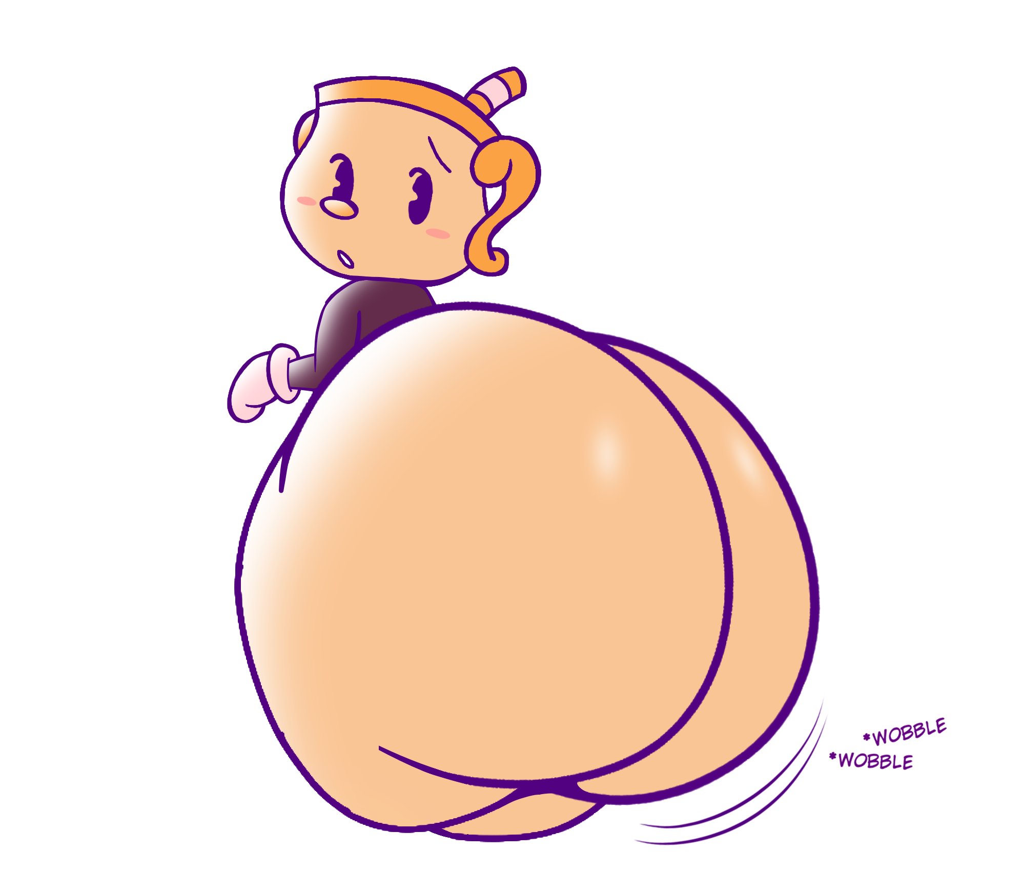 1girls, ass, ass focus, big ass, cuphead (game), fat ass, female, female only, ms. chalice, tagme, thebuttden