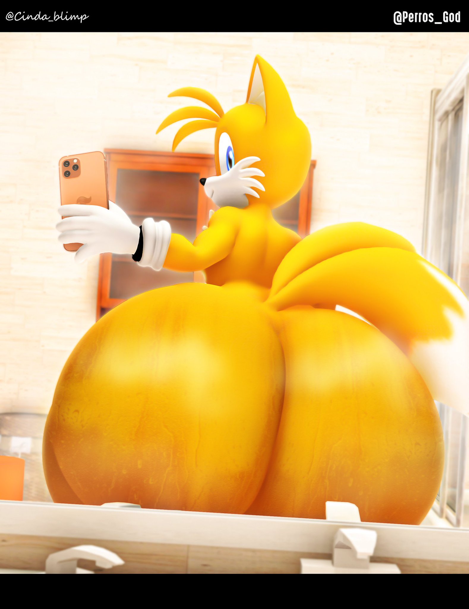 1boy, 1femboy, 3d, 3d (artwork), ass, bathroom, big ass, big ass (male), bottom heavy femboy, bubble ass, bubble butt, cindablimp, colossal ass, colossal butt, enormous ass, femboy, gay, gigantic ass, gigantic butt, huge ass, huge butt, huge thighs, hyper ass, large ass, large butt, male, massive ass, massive butt, massive thighs, miles tails prower, nude, nude male, perros god, sonic (series), sonic the hedgehog (series), sweat, sweaty, sweaty ass, sweaty body, sweaty butt, tagme, tails, tails the fox, taking picture, thicc thighs, thick thighs, wide hip, wide hips, wide thighs