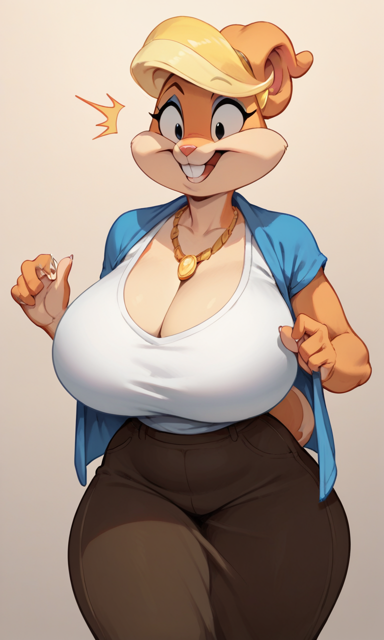 ai_generated big_breasts breasts busty busty_female cleavage curvy curvy_milf female looking_at_viewer makeup mature_female milf necklace patricia_bunny pov surprised surprised_expression wide_hips