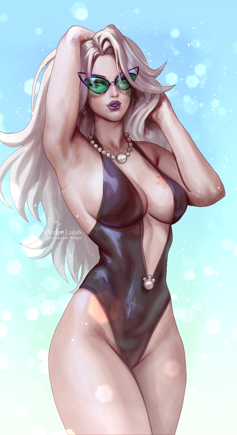 1girls 2d big_ass big_breasts black_cat_(marvel) black_cat_(marvel_rivals) cleavage felicia_hardy female female_only marvel marvel_rivals thick_thighs veelpo