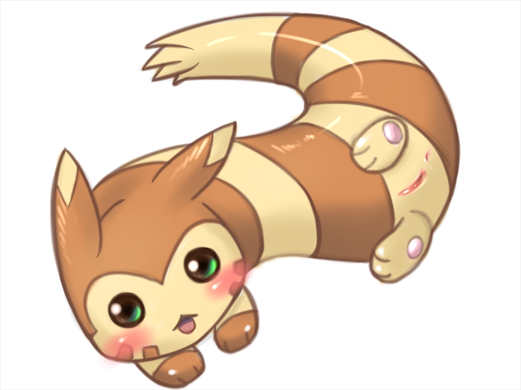 :3 anus blush female feral furret looking_at_viewer nintendo open_mouth pokemon pussy solo t-t/u2 try-trial video_games