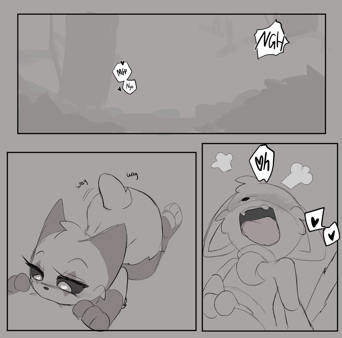 1boy, 1girls, 2boys, anthro, anthro on anthro, anthro only, black and white, catnap, catnap (poppy playtime), comic, comic page, comic panel, critters (poppy playtime), domestic cat, feline, female, female/male, furry only, ivy (ki kidrew), ki kidrew, male, male/female, maskless meowscarada, moan, moaning, moaning in pleasure, moans, no humans, oral, oral penetration, oral sex, orgasm, orgasm face, penis, pleasure, pleasure face, pleasured, pleasured face, pokemon (species), poppy playtime, poppy playtime (chapter 3), purple fur, purple skin, sex, simple background, simple shading, smiling critters, tagme