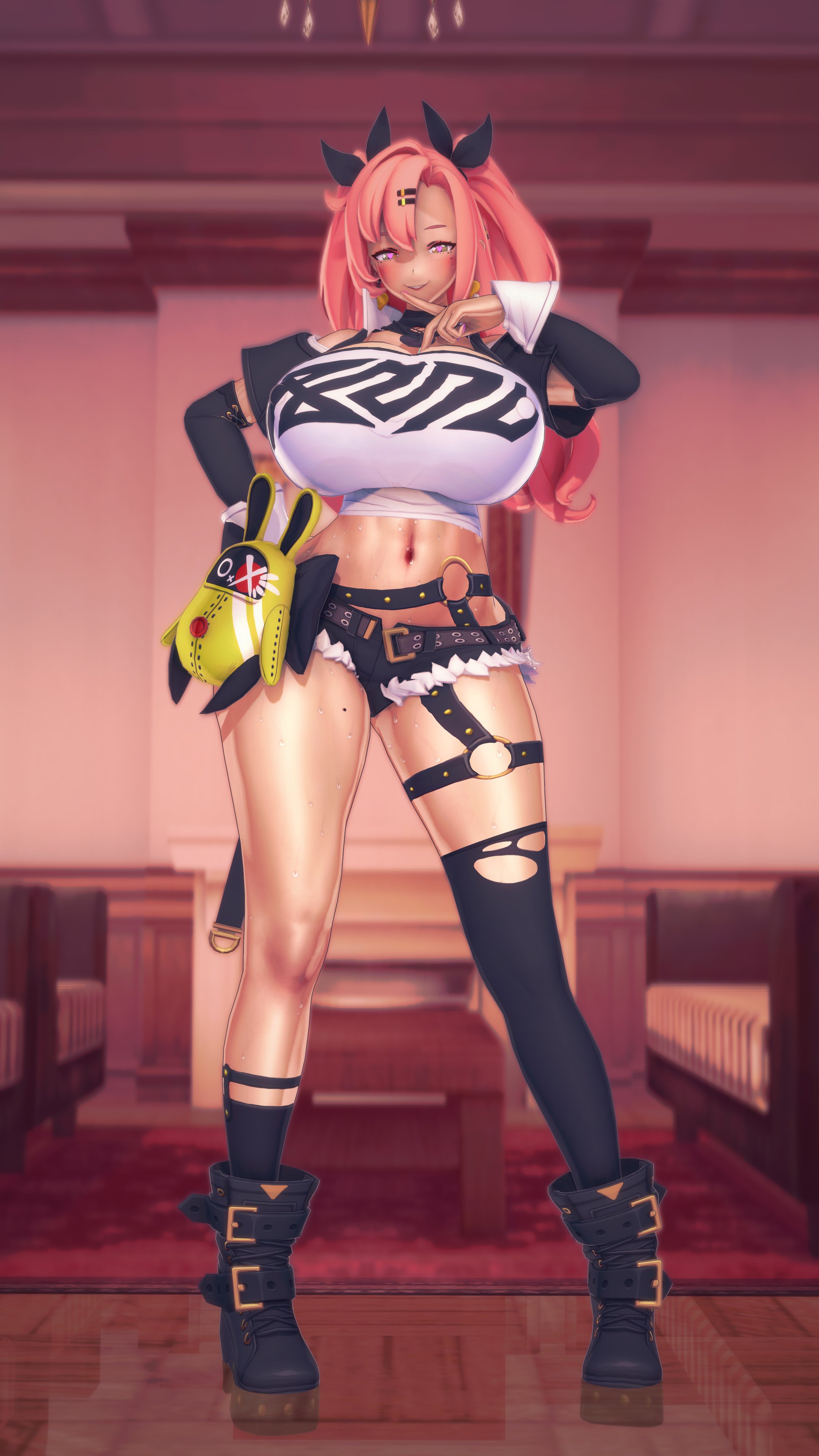 1girls, ass, breast expansion, breast growth, breast growth (enlargement), breasts, female, huge ass, huge breasts, koikatsu, nicole demara, pink hair, taf4mad, tagme, zenless zone zero