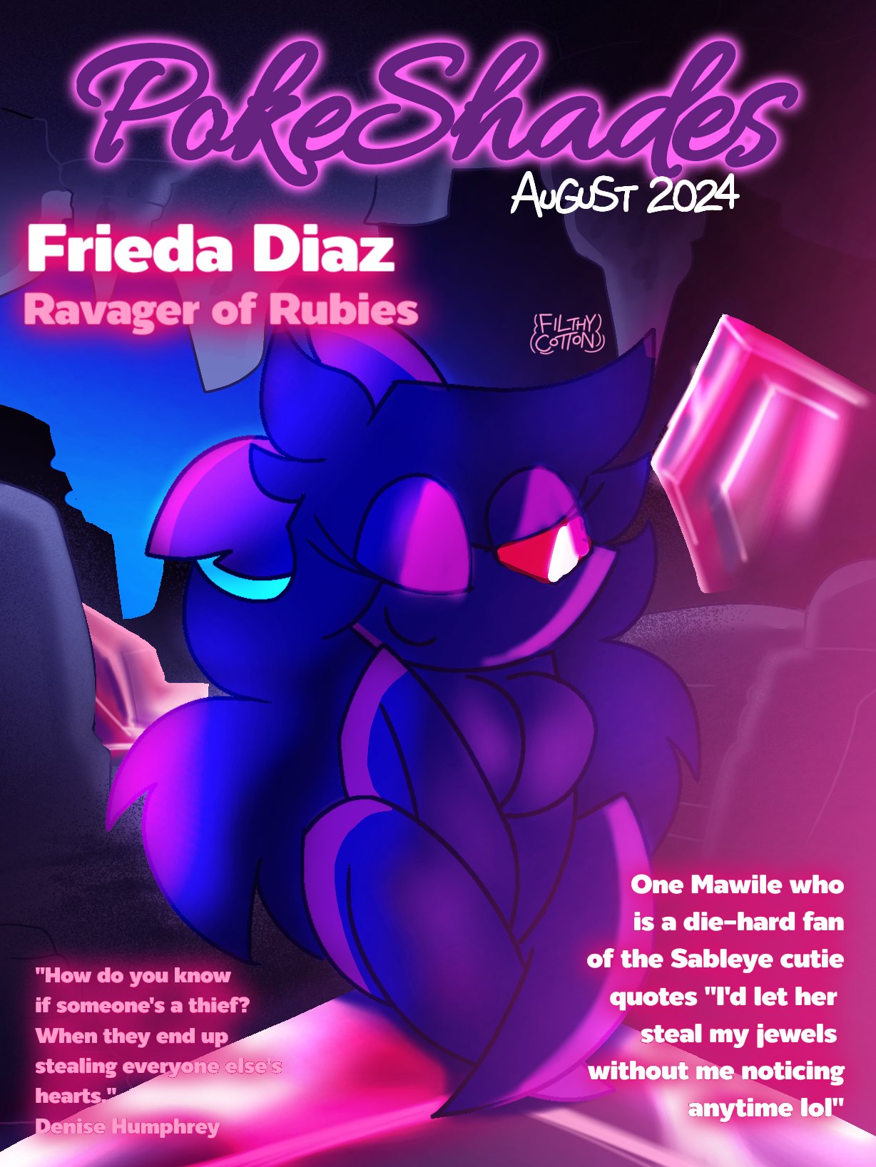 female_only filthycottonart frieda_(stormcloudsart) nintendo nude pokemon pokemon_(species) sableye stormcloudsart wink