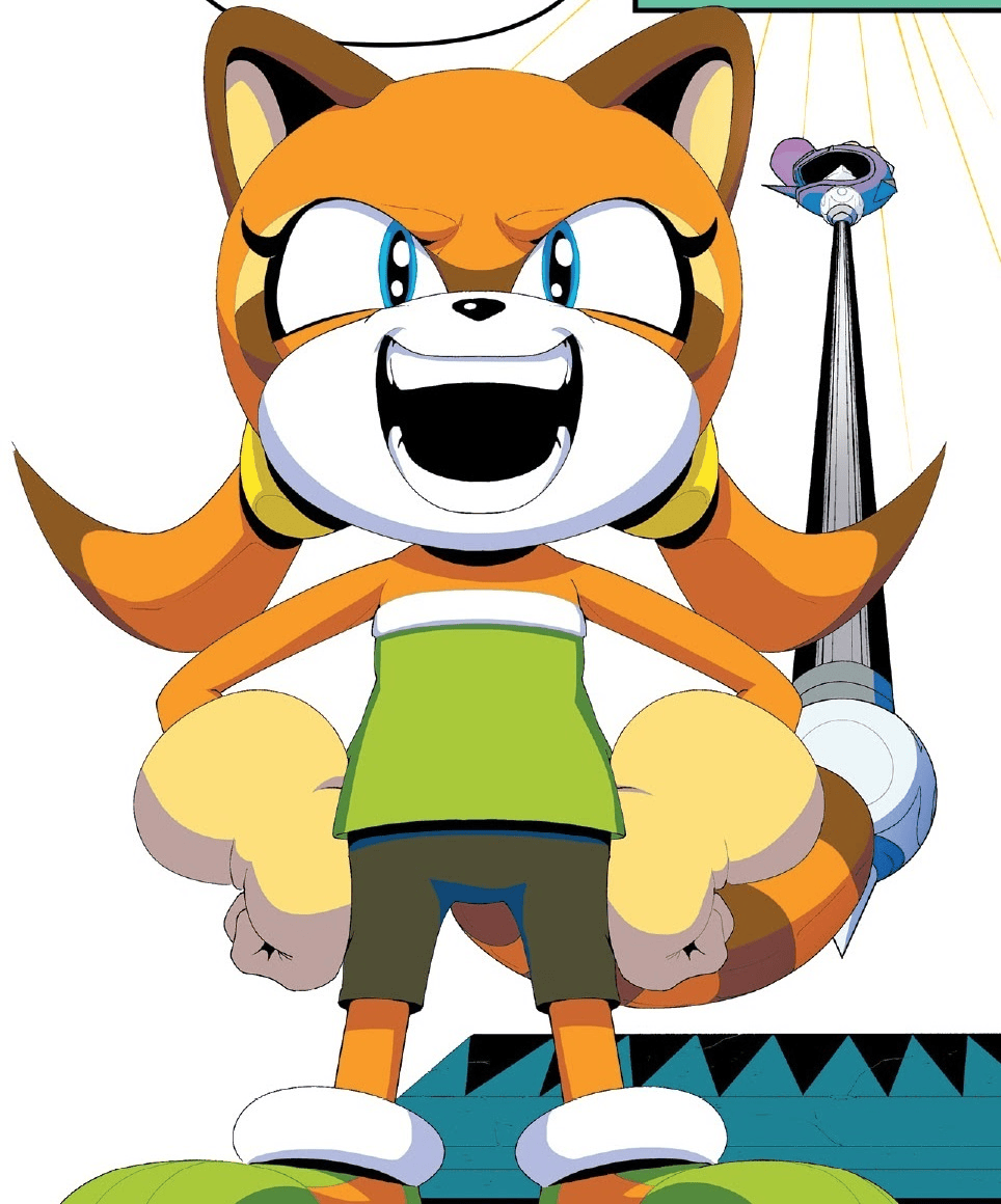 accurate_art_style animated breasts clitoral_hood clitoris clothes disappearing_clothes edit edited_official_artwork edited_screencap flat_chest front_view, furry genitals gif idw_comics idw_publishing marine_the_raccoon naked navel nipples nude official_style orange_body orange_fur pants presenting pussy raccoon sega shorts smiling sonic_(series) sonic_the_hedgehog_(idw) tail vagina