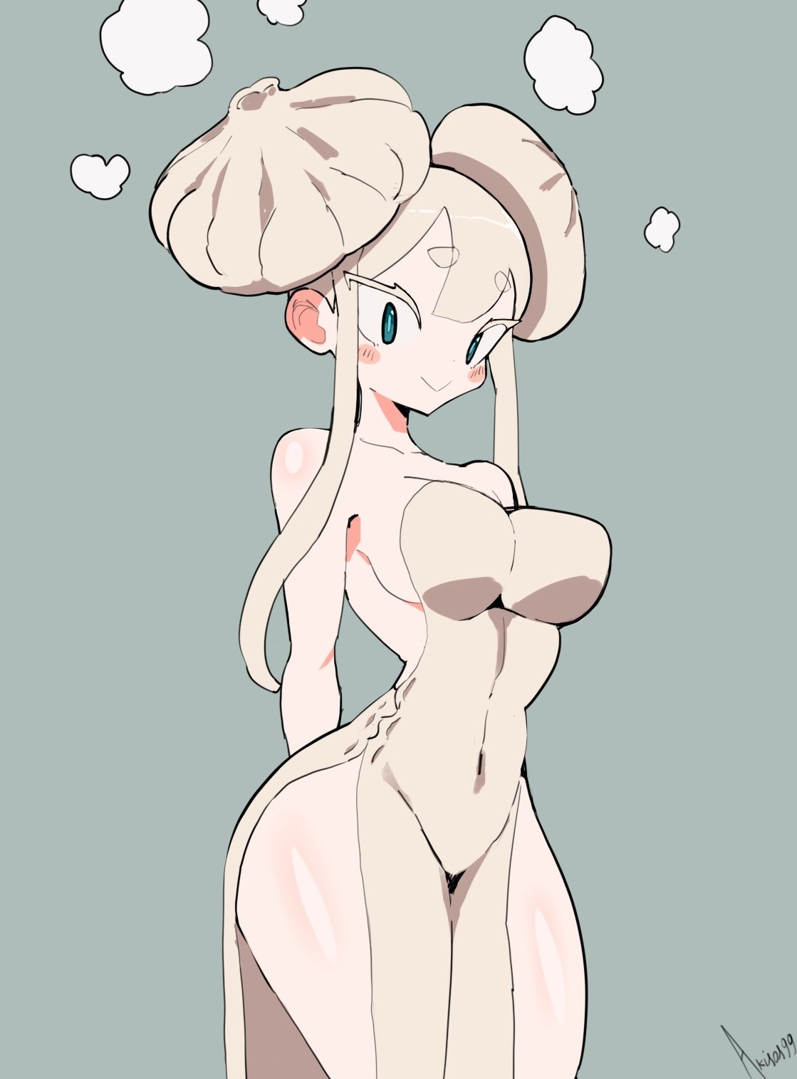 1girl 1girls akisas99 arm_behind_back background belly big_boobs big_breasts blue-eyed_female blue_background blue_eyes breasts busty busty_female busty_girl closed_mouth_smile clothes curvaceous curvaceous_body curvaceous_female curvaceous_figure curvaceous_hips curvy curvy_body curvy_female curvy_figure curvy_hips double_bun dress dumplings eye-level_view eyebrows_visible_through_hair fit_female from_front front_view hair_bun hand_behind_back head_tilt hourglass_figure inframammary_fold inguinal_crease inguinal_ligament knees_out_of_frame large_boobs large_breasts lean_figure legs_closed legs_together linea_alba monotone_background narrow_waist oc one_color_background original original_art original_artwork original_character original_female_character outfit perky_breasts perky_nipples perky_tits plain_background sidelocks slender_body slender_waist slim_female slim_waist smile smiley_face smiling smiling_at_viewer solid_color_background standing stomach thighs_together tied_hair tilted_head top_view topwear twin_buns voluptuous voluptuous_body voluptuous_female voluptuous_figure voluptuous_woman white-haired_female white_clothes white_dress white_eyebrows white_hair white_outfit white_topwear wide_hips