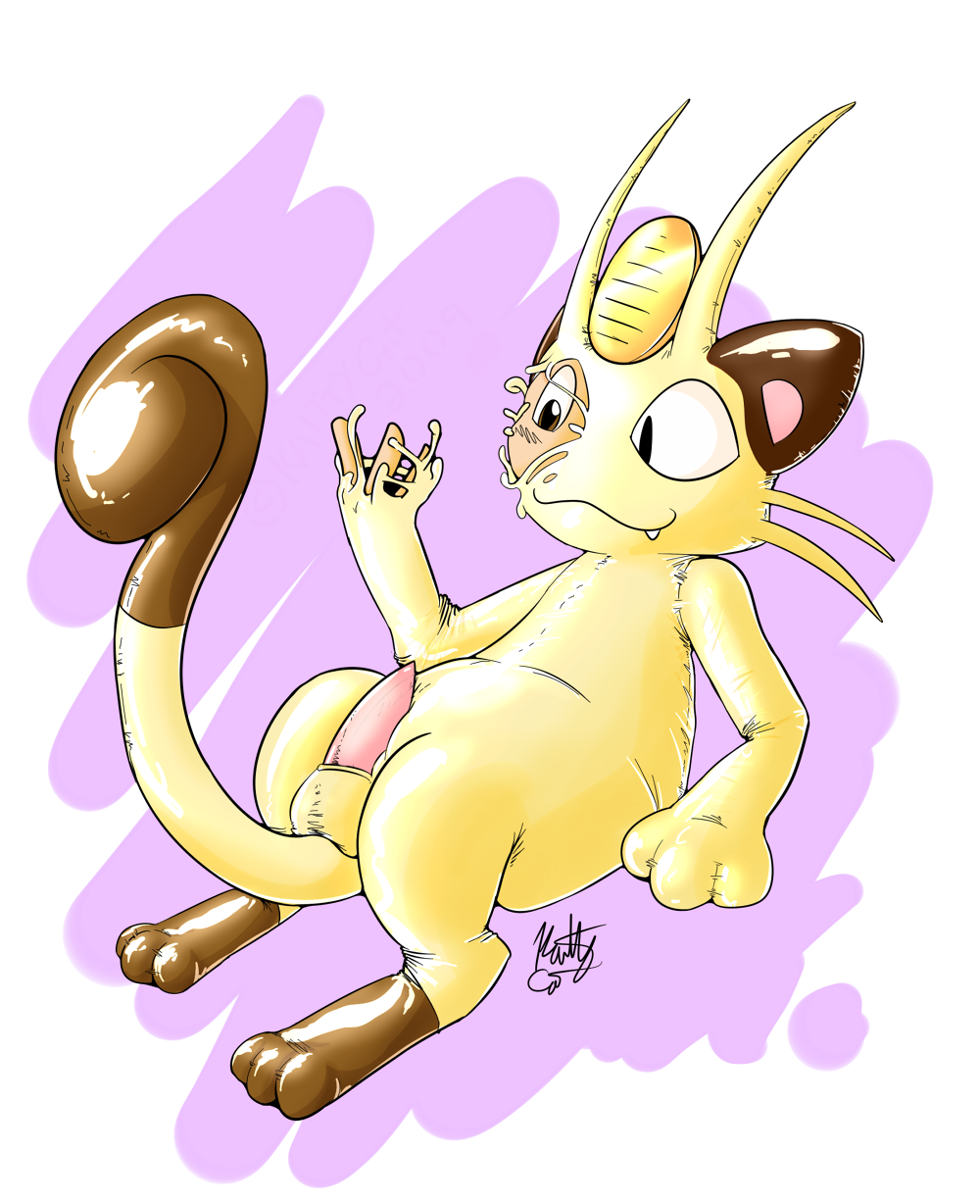 animal_genitalia assimilation furry inflatable kaittycat living male male_only meowth nintendo penis pokemon rubber shiny suit video_games