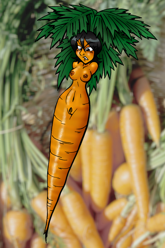 1girls animate_inanimate bleach breasts carrot food full_body inanimate kuchiki_rukia limbless naga_(artist) navel photo_background pubic_hair pussy solo uncensored vegetable