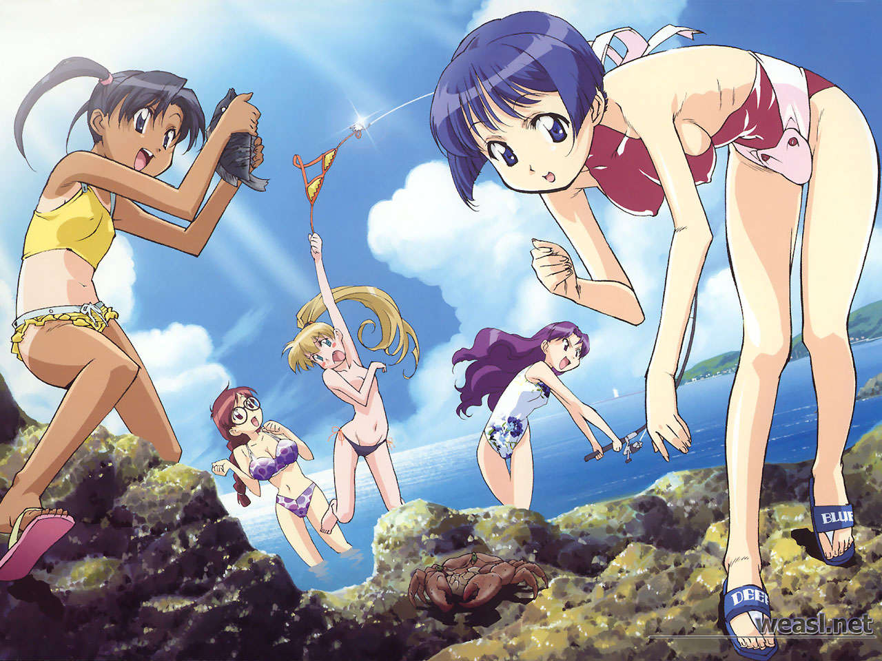 ai_yori_aoshi aoi_sakuraba bikini chika_minazuki female female_only mayu_miyuki multiple_girls taeko_minazuki tina_foster