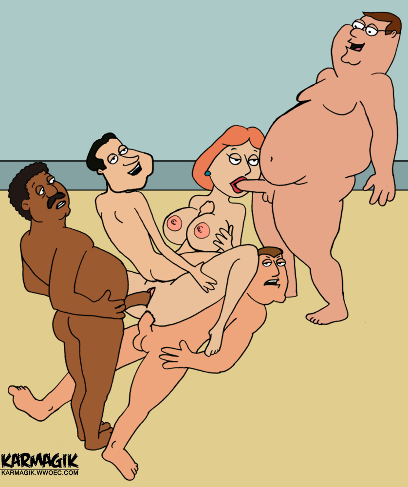 anal anal_penetration bad_anatomy bad_art cleveland_brown dark-skinned_male dark_skin double_penetration family_guy fellatio female gangbang glenn_quagmire human interracial joe_swanson karmagik lois_griffin male male_focus peter_griffin red_lipstick straight vaginal vaginal_penetration