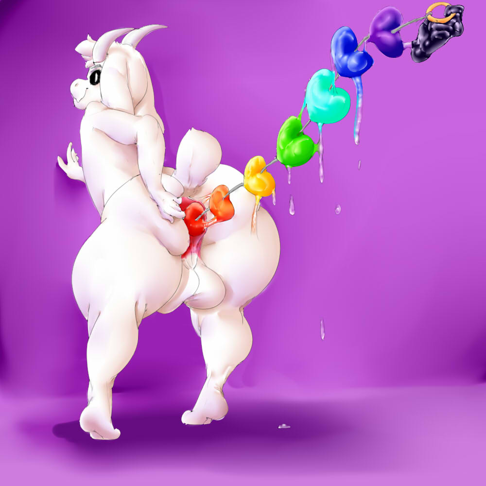 1boy 2d anal_beads anthro anthro_male anthro_only anus asriel_dreemurr asriel_dreemurr_(god_form) ass backsack balls big_ass big_butt butt caprine furry furry_male furry_only humanoid humanoid_male humanoid_only looking_at_viewer looking_back male male_only mammal mammal_humanoid moonrze penis solo solo_male thick_thighs thighs undertale undertale_(series)