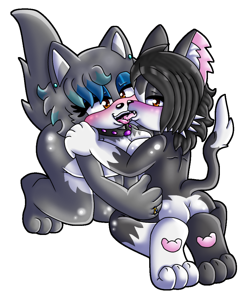 2016 anthro bianca_(blancathewolfdog) blanca blancathewolfdog blush canine duo fan_character feline female fur kissing looking_at_viewer mammal nude open_mouth smile sonic_(series) teasing tongue tongue_out yuri