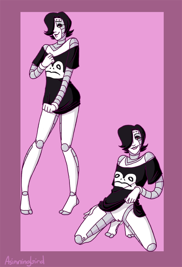 clothing female froggit hair machine mettaton mettaton_ex pussy robot rule_63 simple_background undertale video_games