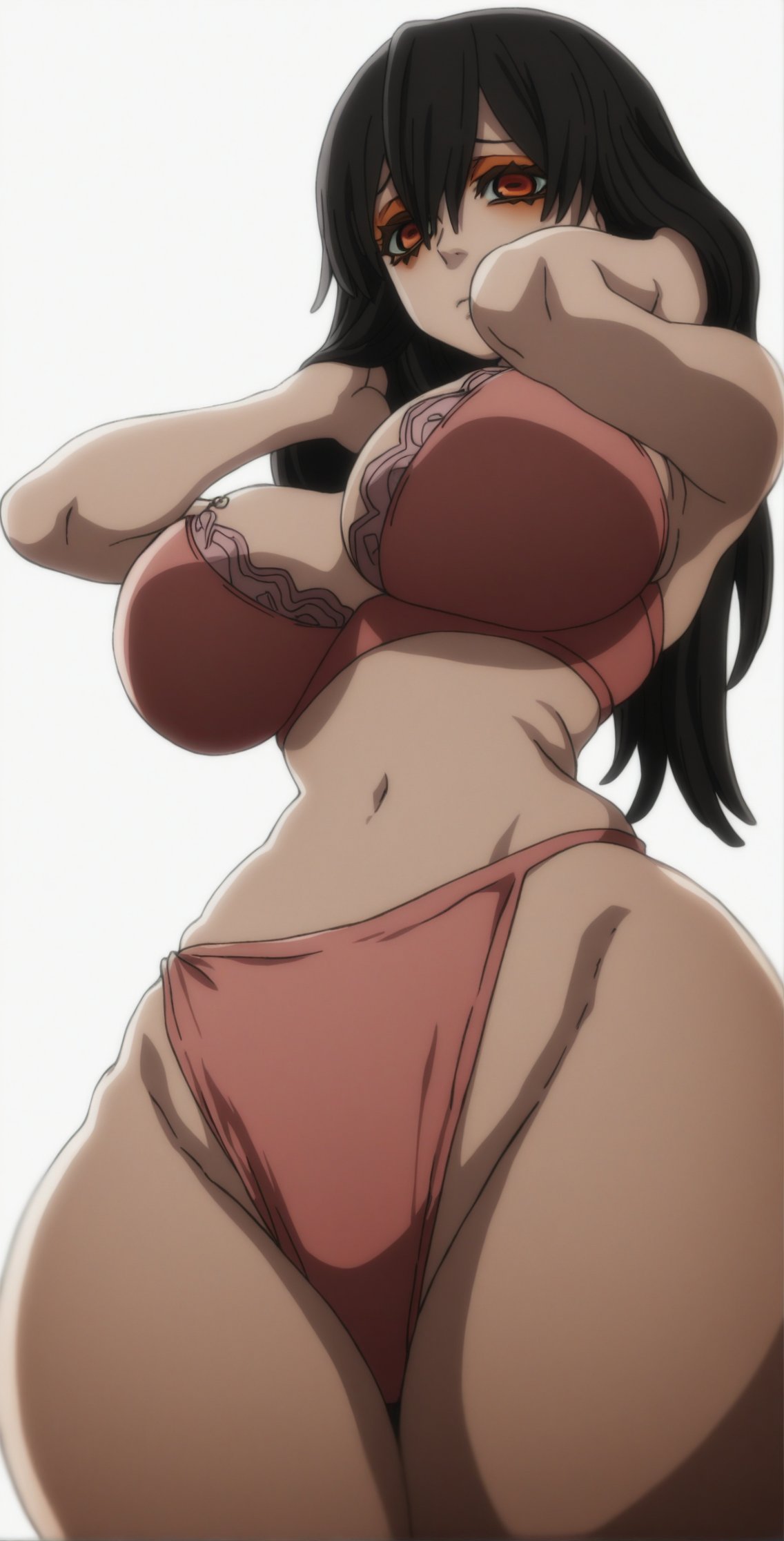 1girls, ai generated, amo empool, big ass, big breasts, gachiakuta, solo, solo female, thick thighs, underwear, viewed from below, waifus a1