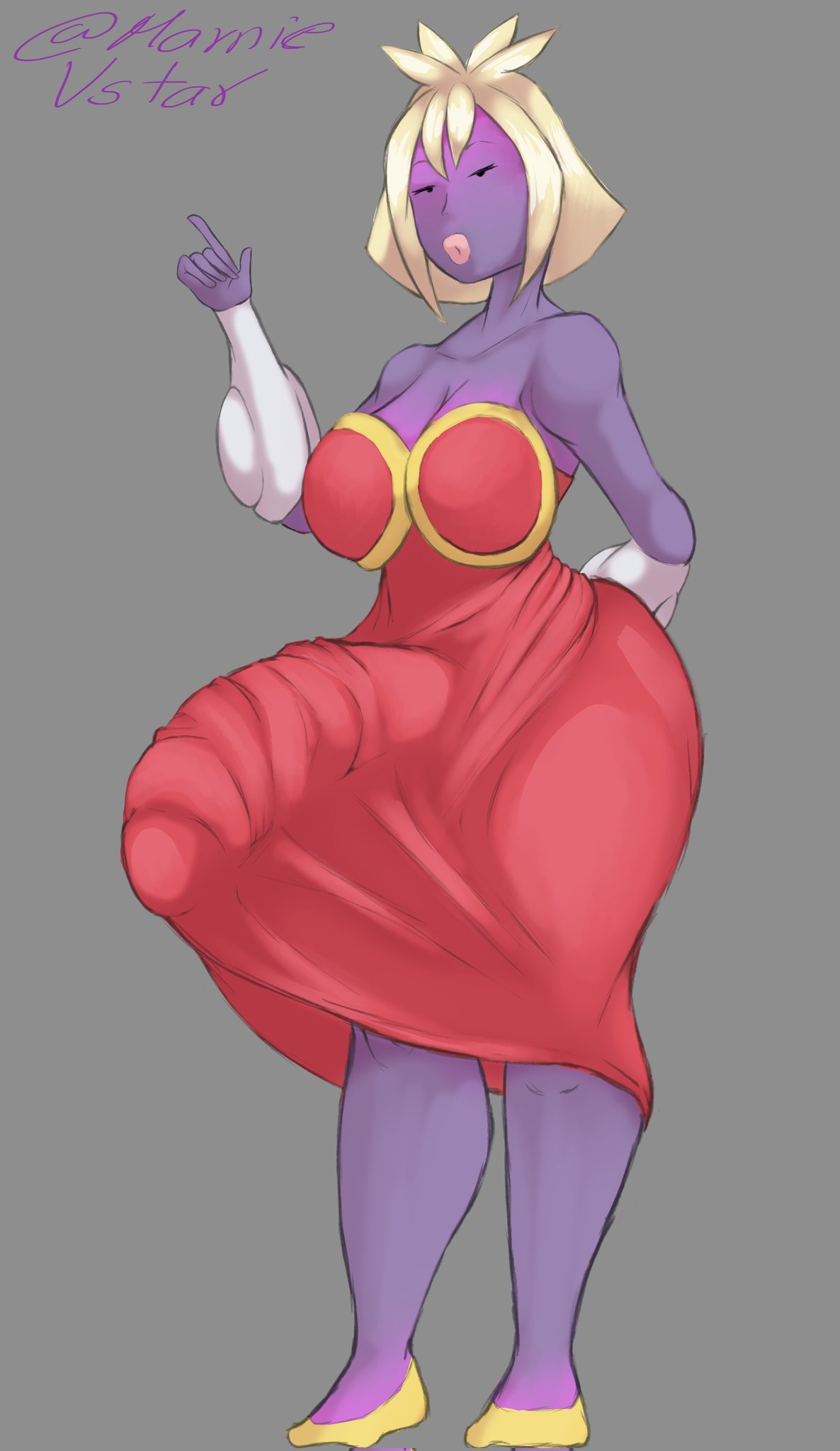 1futa, big breasts, big lips, big penis, bulge, bulge under clothes, busty, cosplay, dick, dickgirl, erect penis, erection, erection under clothes, fat cock, futa only, futanari, huge breasts, huge cock, huge lips, jynx, large breasts, large penis, marnievstar, melty blood arcueid figure (meme), meme, mostly clothed, penis, penis outline, penis under clothes, pokemon, purple skin, red dress, solo, solo futa, tagme