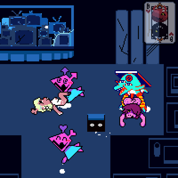 accurate art style, animated, anthro, bladedbard, bodily fluids, censored, cum, deer, deltarune, female, genital fluids, group, male, male/female, noelle holiday, pixel animation, pixel art, poppup (deltarune), reindeer, reptile, scalie, sprite, sprite animation, sprite art, susie (deltarune), undertale (series), virovirokun