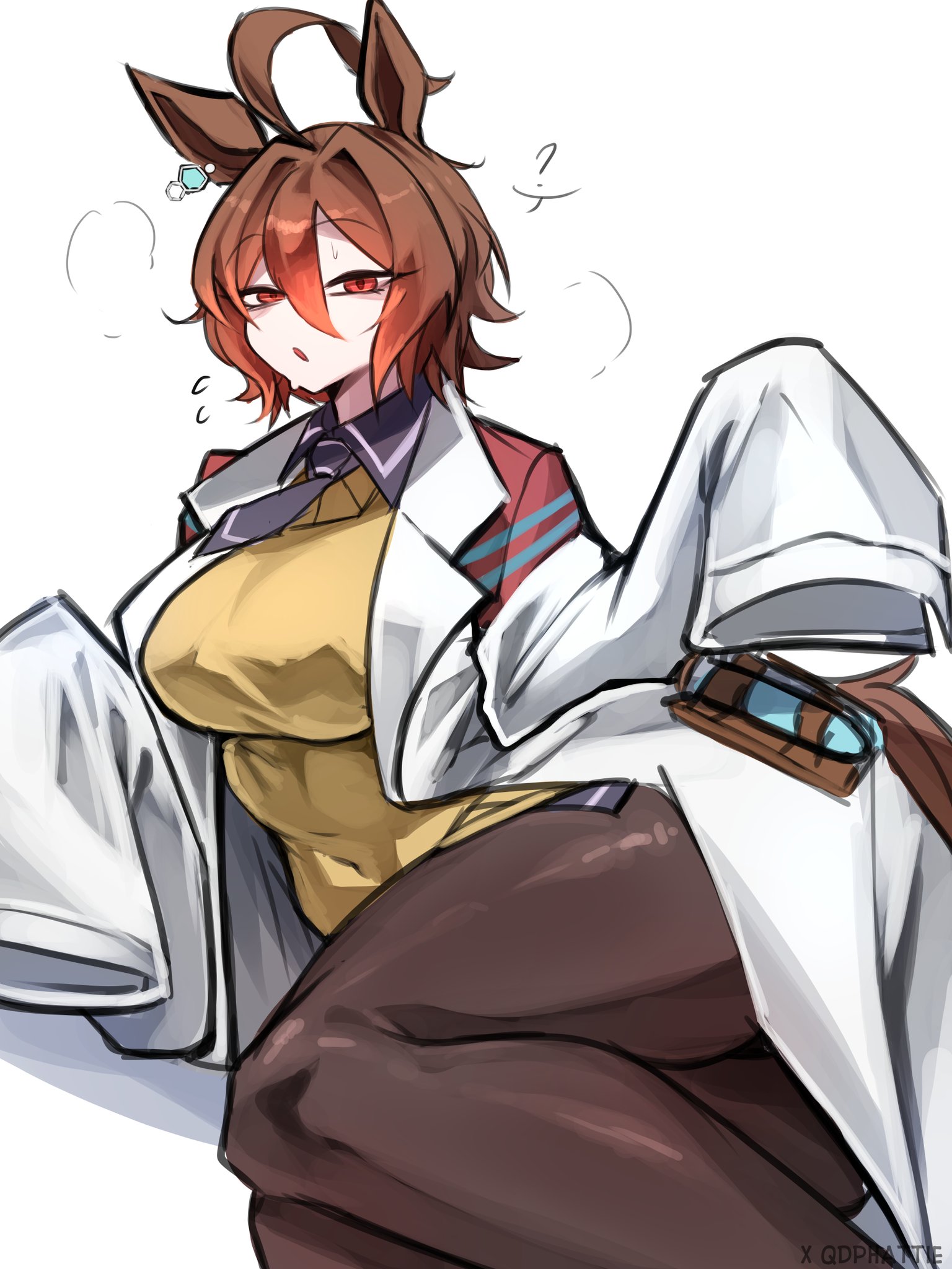 1girls, agnes tachyon (umamusume), big breasts, large breasts, pantyhose, phatie (artist), qdphatie, stocking, tagme, thick thighs, umamusume, umamusume pretty derby