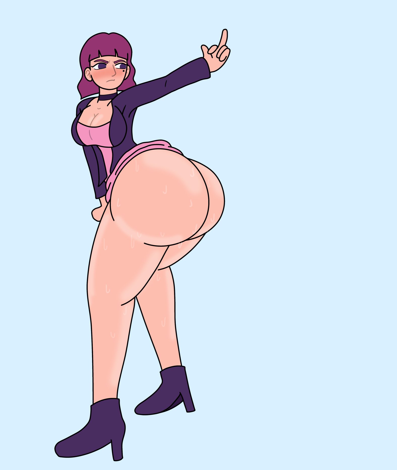 2d, alt girl, amelia (pathways), ass, big ass, british, british female, bubble butt, dress, dress lift, emo, emo girl, female, lemonmelon, pathways (game), tagme, union jack