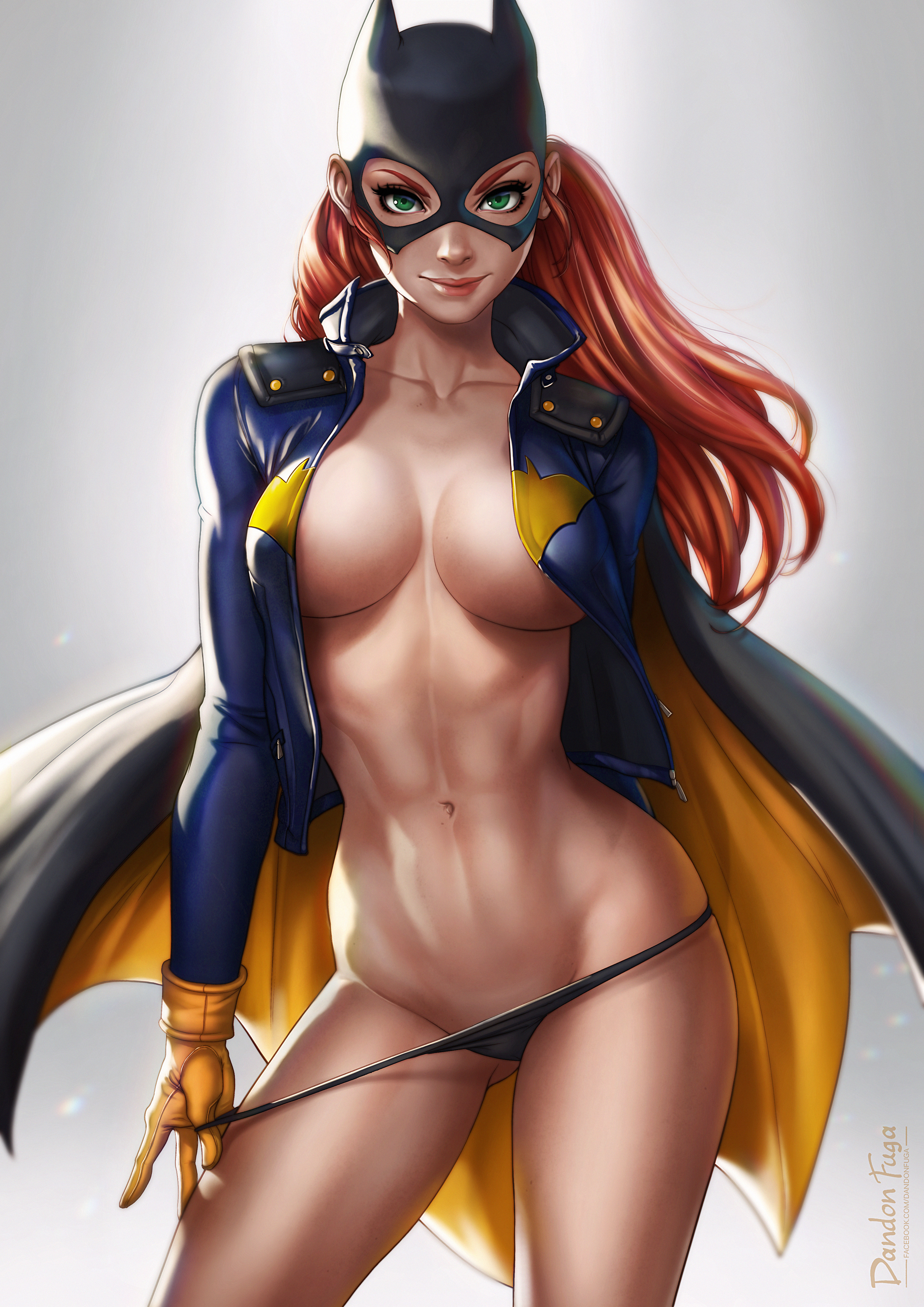 barbara gordon, batgirl, batgirl (barbara gordon), batman (series), black panties, cleavage, dandon fuga, dc, dc comics, female, female only, human, panties, pinup, solo