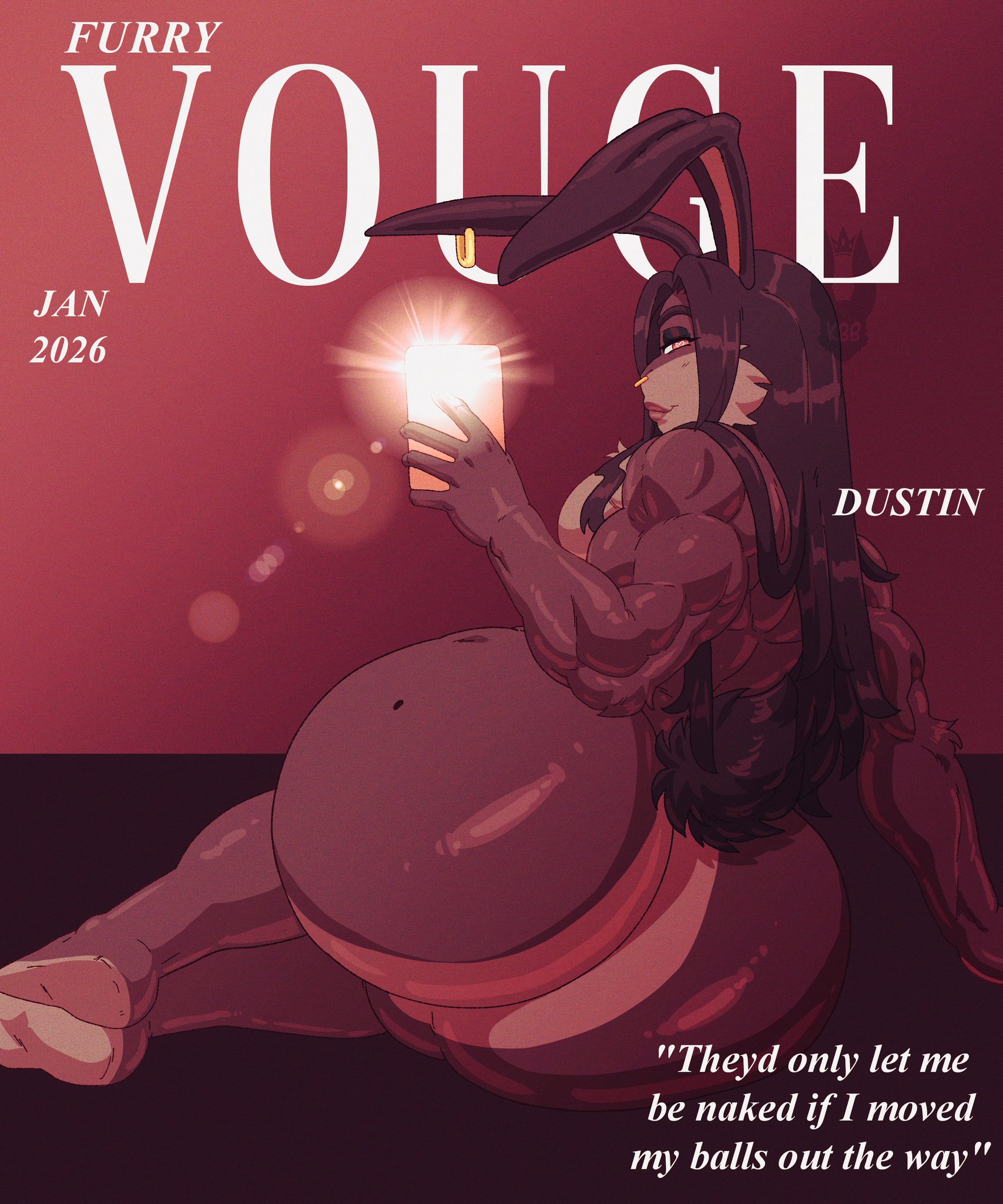 1femboy, 2026, 2d, 2d (artwork), 2d artwork, ass, ass bigger than head, ass focus, beauty mark, beauty mark on ass, bedroom eyes, big ass, black hair, black hair male, bunny, bunny boy, bunny ears, bunny tail, digital drawing (artwork), digital media (artwork), dustin (zeromccall), femboy, femboy focus, femboy only, feminine body, feminine faced male, feminine male, feminine pose, furry, furry femboy, furry male, furry only, gay, gay male, hips, hips wider than shoulders, iphone, kissable lips, large ass, mole, mole on ass, muscular, muscular anthro, muscular arms, muscular femboy, nose ring, selfie, shiny ass, solo, solo femboy, solo focus, tail, two tone body, two-tone body, two-tone fur, wide hips, yellow eyes, yellow eyes male, zeromccall