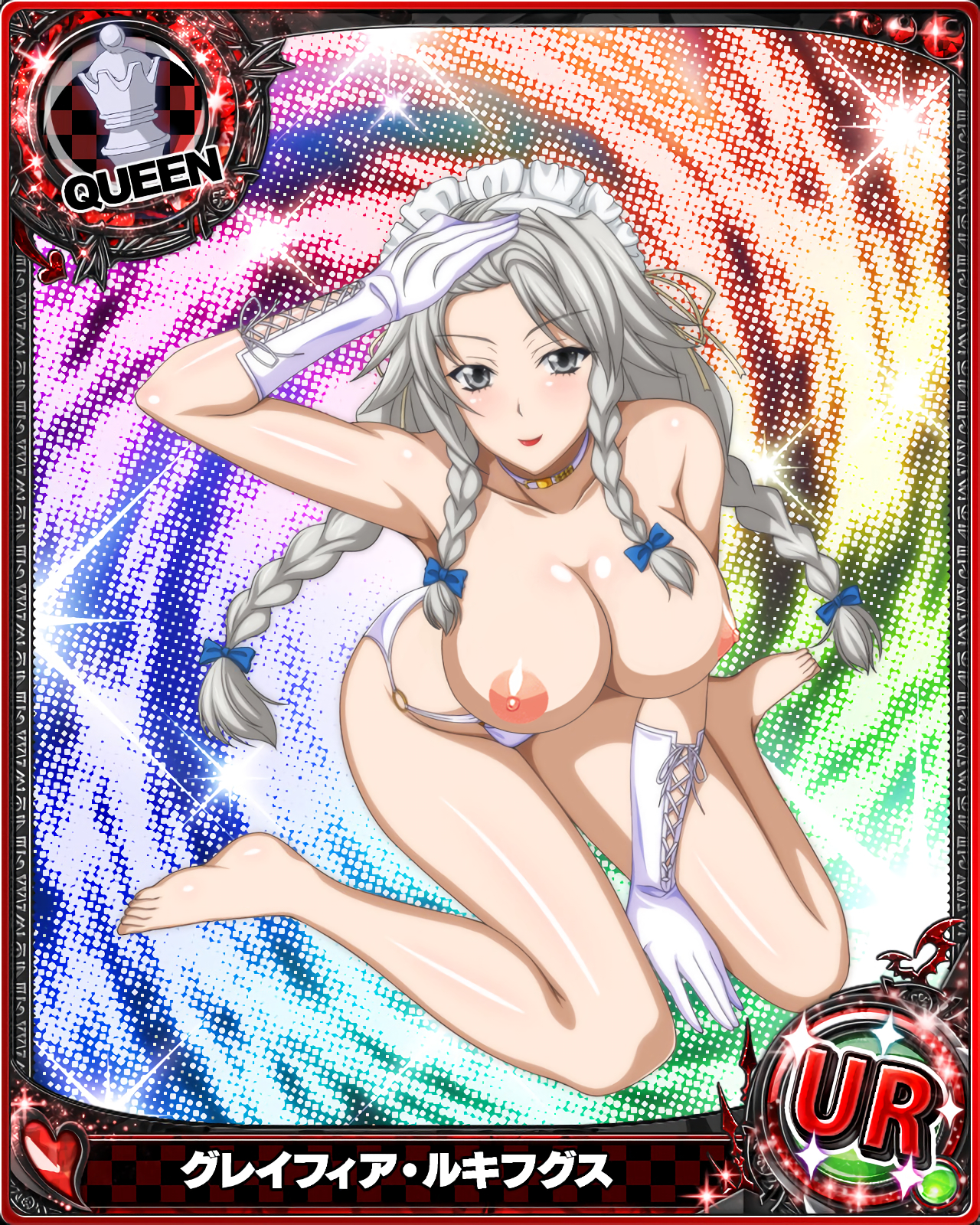card (medium), grayfia lucifuge, high school dxd, photoshop, topless