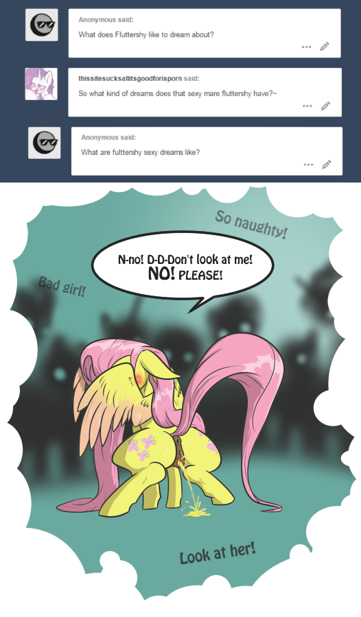 alorix anus equine feral fluttershy_(mlp) my_little_pony peeing pussy urine watersports