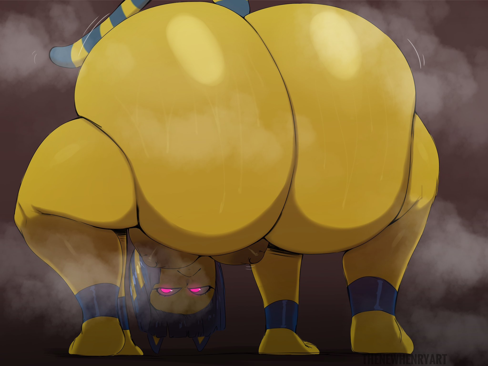 1female, 1girls, 2026, 2d, 2d (artwork), animal crossing, ankha, ankha (animal crossing), anthro, anthro only, ass, ass focus, big ass, big butt, breasts, female, female only, glowing eyes, hi res, high resolution, highres, huge ass, huge butt, nintendo, solo, solo female, thenewhenryart