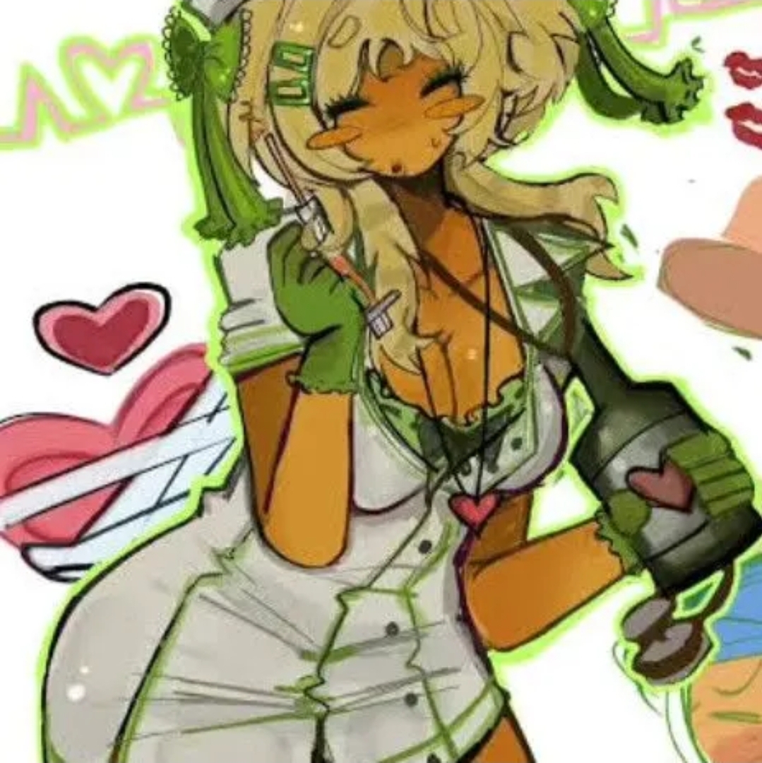 1girl, 1girls, blonde female, blonde hair, caretaker (die of death), cleavage, clothed, clothed female, die of death (roblox), happy, happy female, low res, medium res, not ai generated, not my art, sexy, unknown artist, unknown source