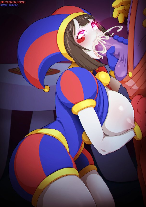 big breasts, blowjob, clown, clown girl, comic, cum, cum in mouth, cum inside, exposed breasts, fellatio, glitch productions, gooseworx, huge breasts, jax (the amazing digital circus), jester, jester cap, jester costume, jester girl, jester hat, jester outfit, neocoill, pale skin, pale-skinned female, pomni (the amazing digital circus), straight, tadc, the amazing digital circus, thick thighs, white skin, wide hips