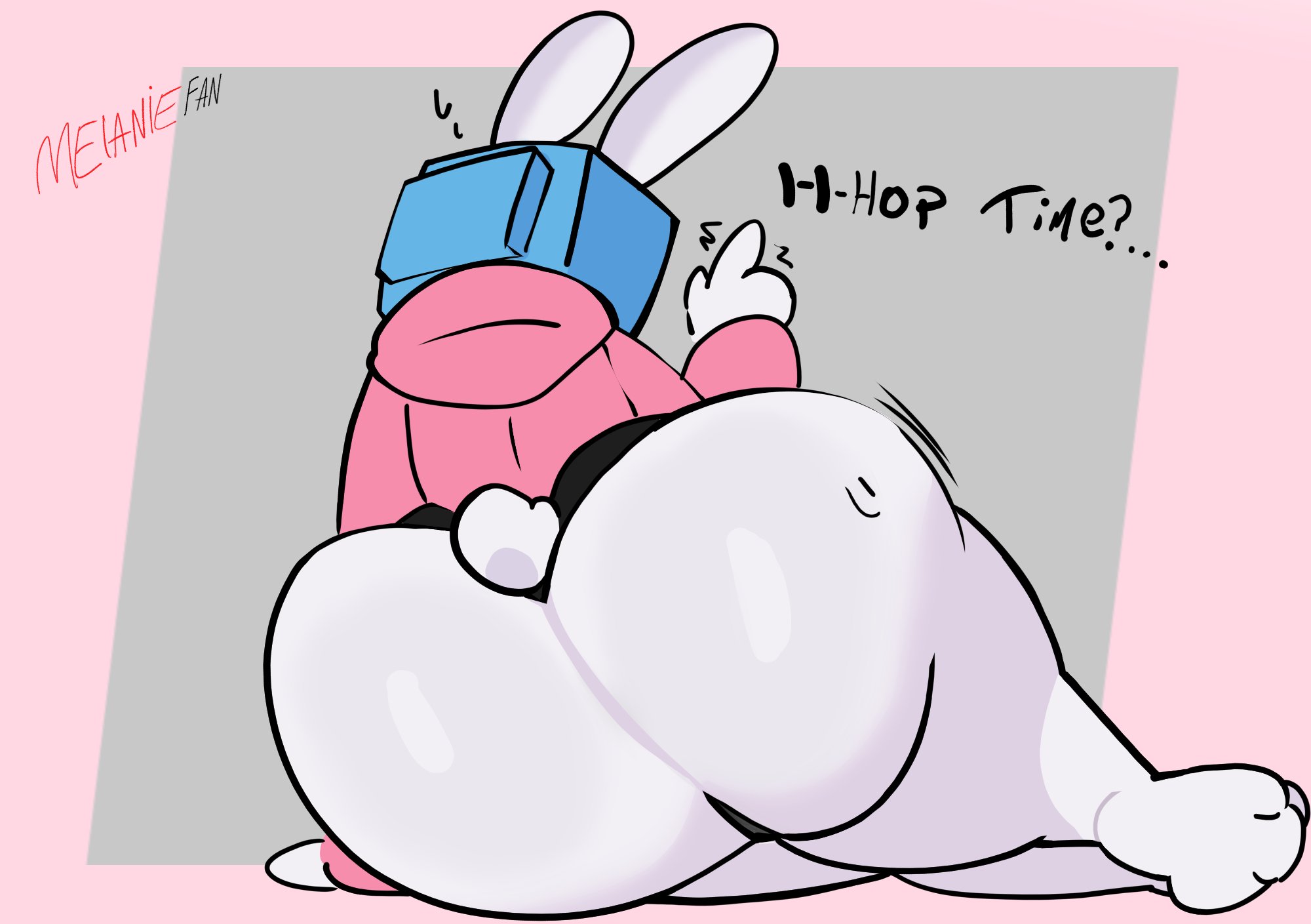 back view, big ass, big butt, bunny, clothed, female, furry, girl, melanie (regretevator), regretevator, roblox, roblox game, tv head, underwear