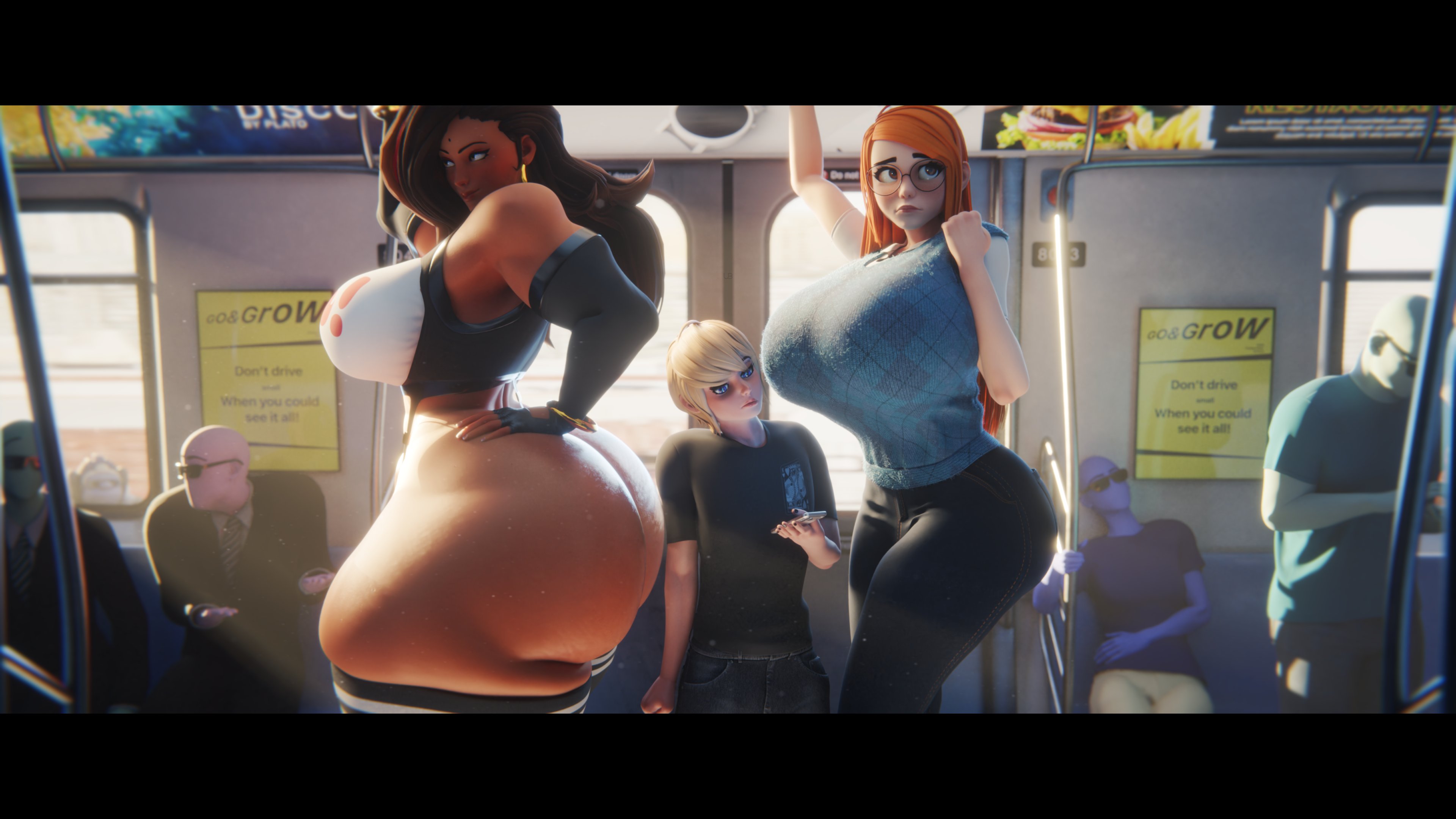 2girls, 3d, 3d (artwork), ass, big ass, big boobs, big breasts, big butt, bigger female, boobs, breasts, butt, carmessi, character request, dark skin, dark-skinned female, gala (carmessi), huge ass, huge boobs, huge breasts, huge butt, hyper ass, hyper breasts, larger female, light skin, light-skinned female, light-skinned male, scrag boy (model), scraggle, shorter male, smaller male, u3d, voluptuous, voluptuous female