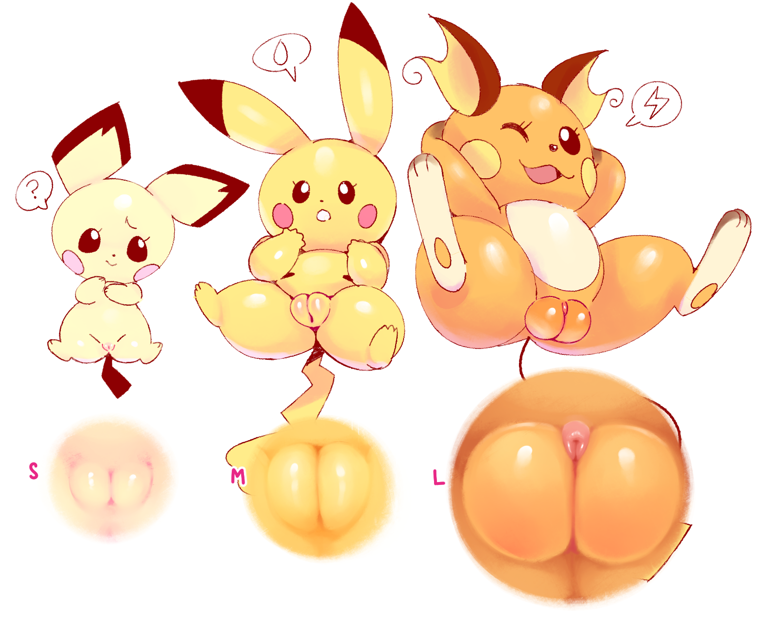 ?, exed eyes, female, feral, game freak, generation 1 pokemon, generation 2 pokemon, nintendo, pichu, pikachu, pokemon, pokemon (species), puffy pussy, pussy, raichu, video games, wink